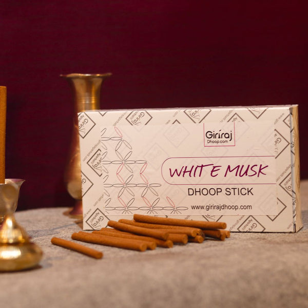 White Musk Dhoop Stick - Creamy And Sweet Fragrance