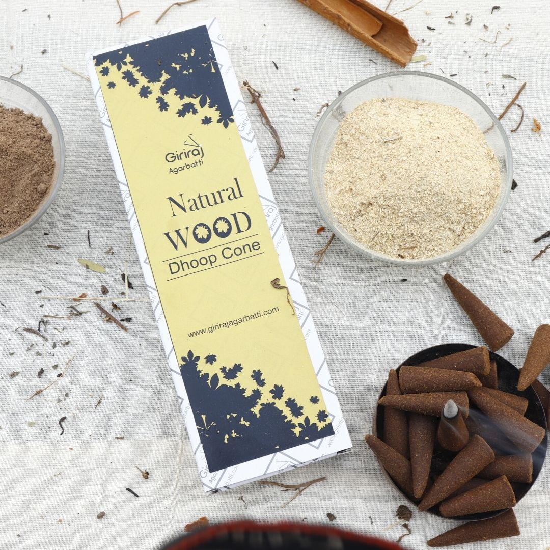 Natural Wood Dhoop Cone
