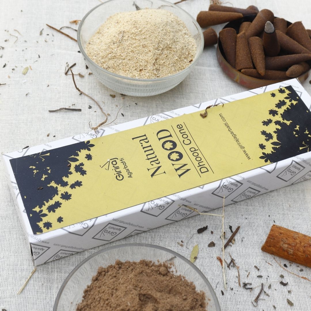 Natural Wood Dhoop Cone